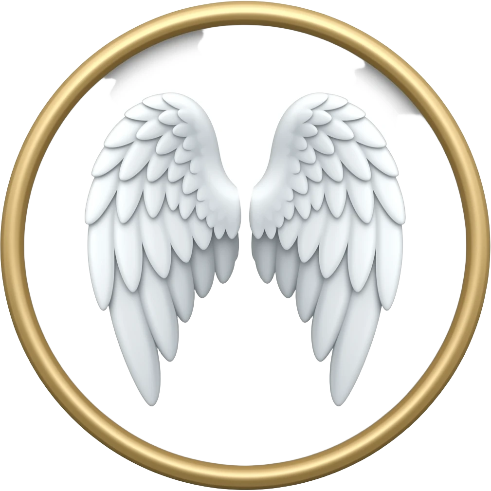 Angel Wings round frame emoji