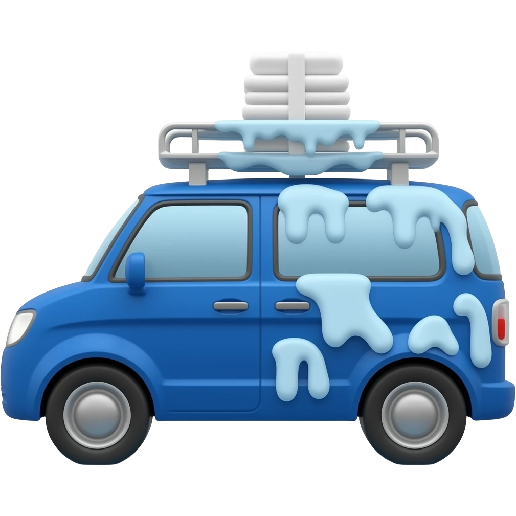 cleaning van blue emoji