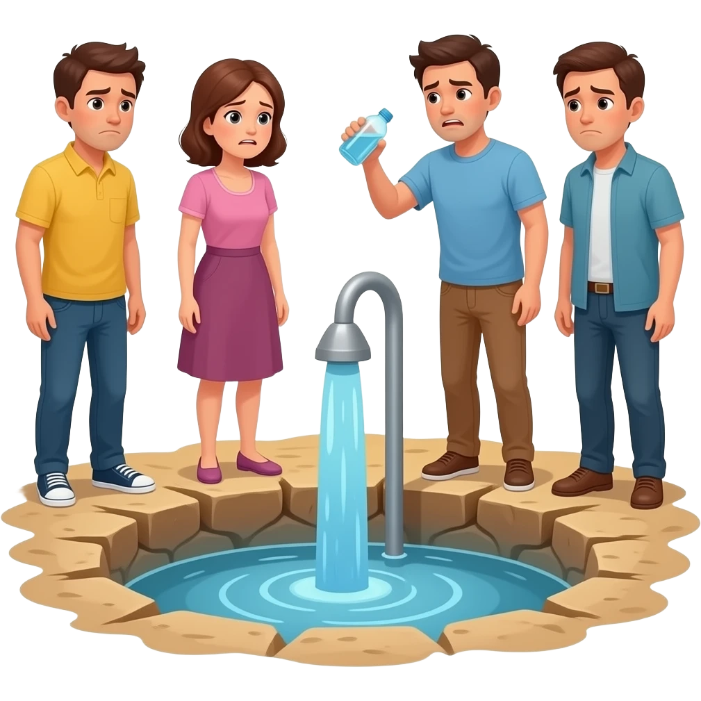 Люди не могут пить воду с колодца emoji