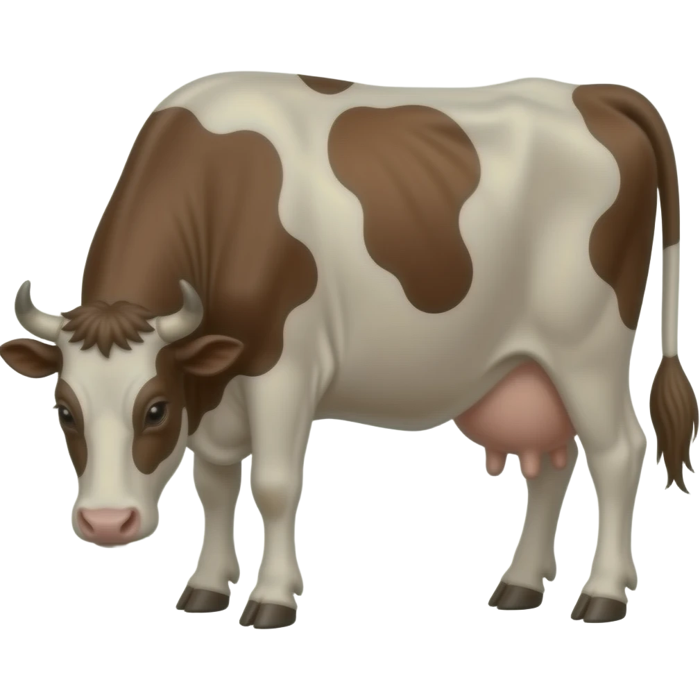 A cow eating its own kind emoji