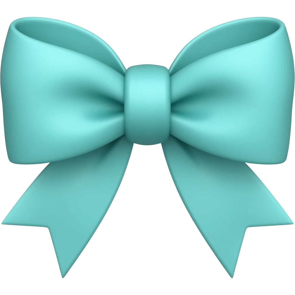 Tiffany blue bow emoji