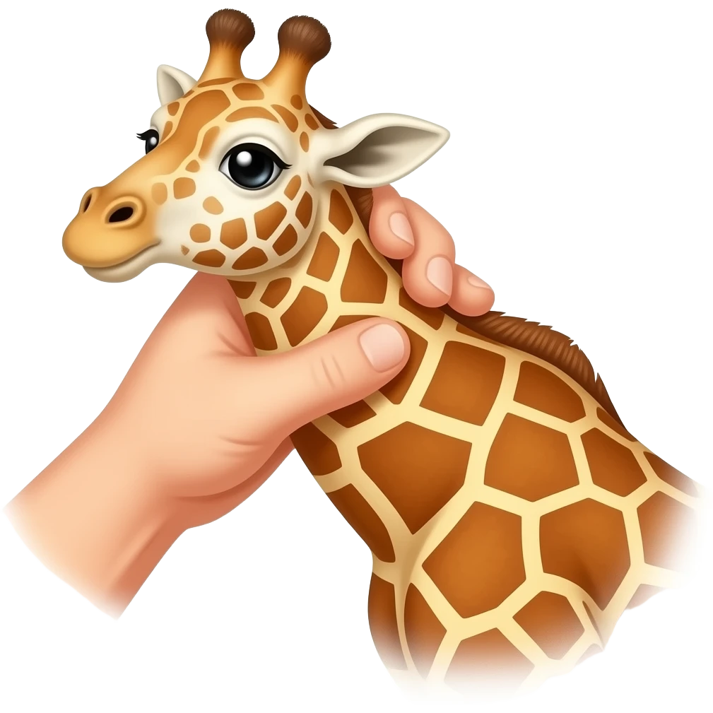 Giraffe being choked by a hand grabbing the neck emoji