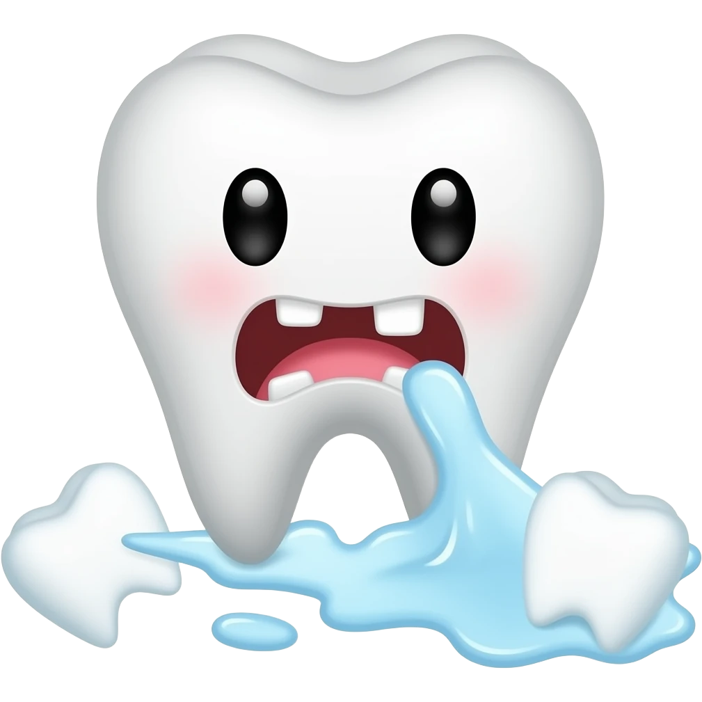 Cavity   Cute teeth getting hates by two clean teeth emoji