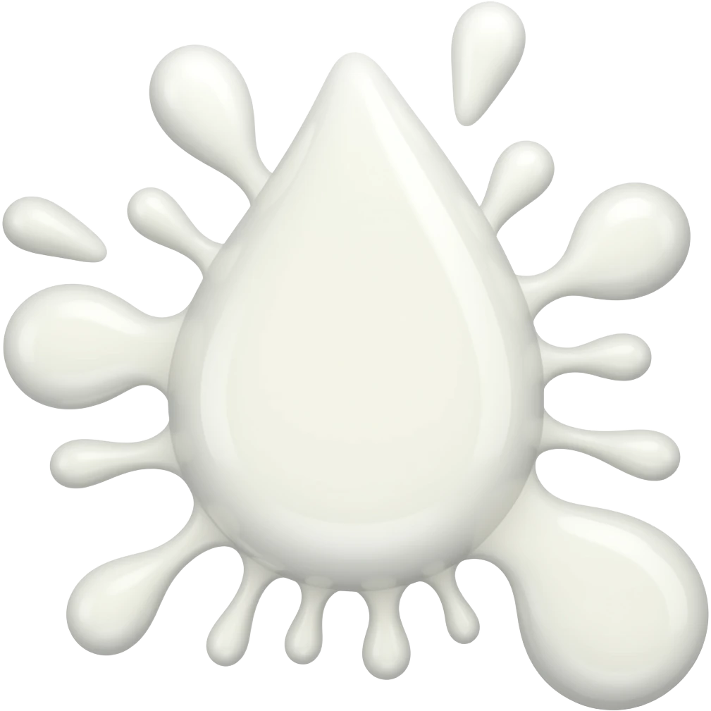 a beam of splat with drops of glossy transparent milky jelly emoji