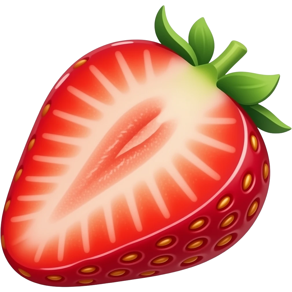 half strawberry emoji