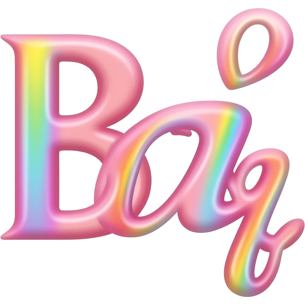 Красивый шрифт кириллица розового цвета с радужными переливами emoji