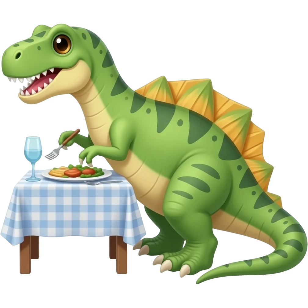 dinosaur eating dinner emoji