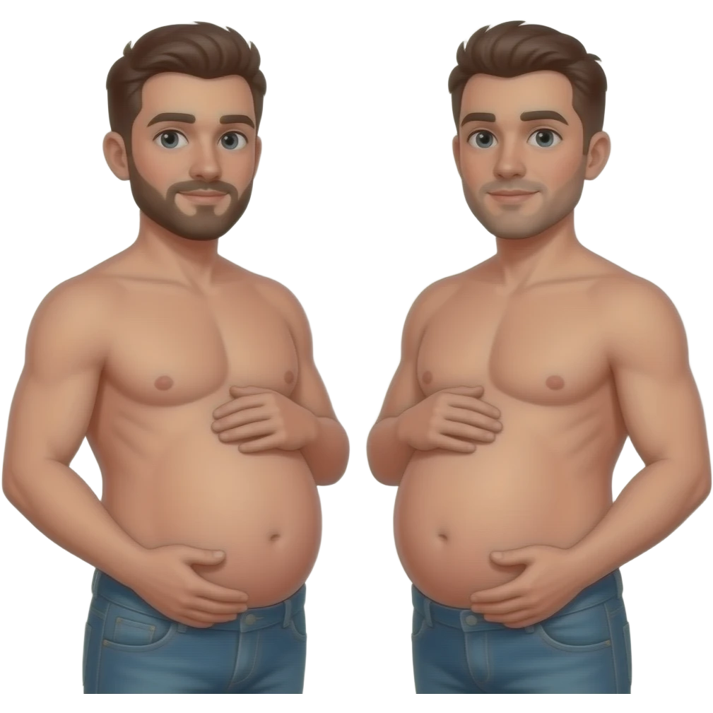 two naked men pregnant emoji