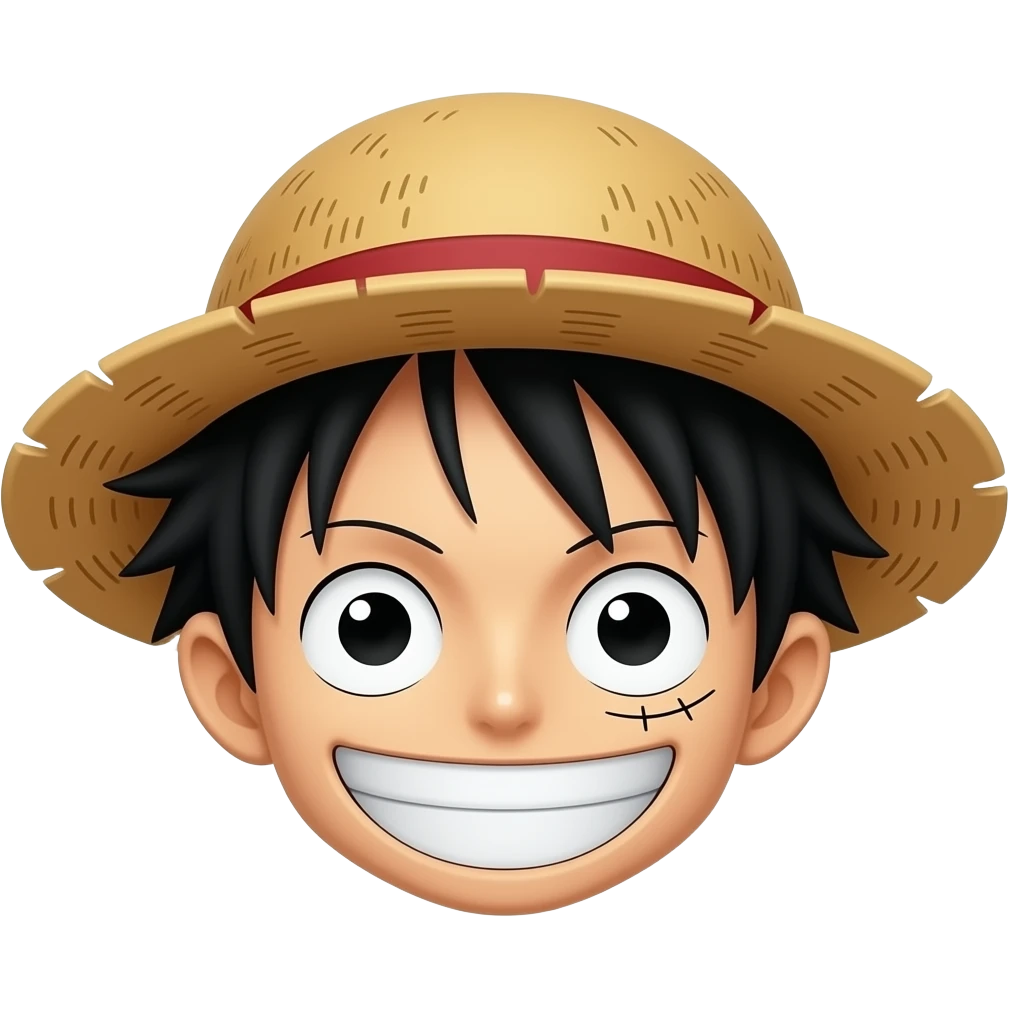 Chapeu de palha estilo luffy one piece emoji