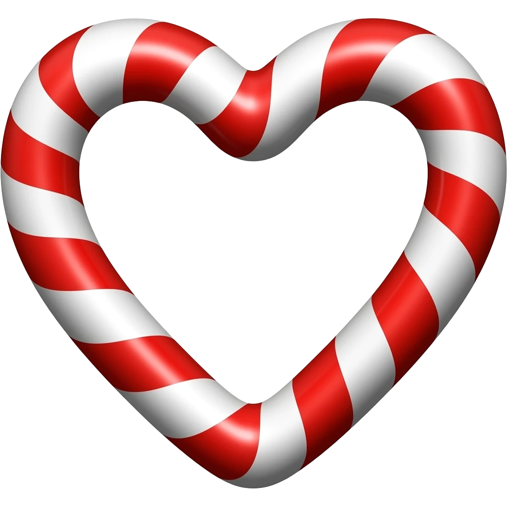 candy cane heart emoji