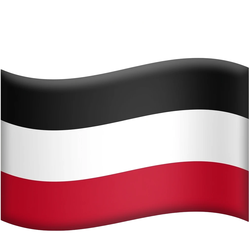 fahne oben schwarz in der mitte weiß unten rot emoji