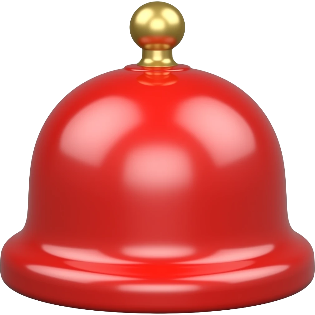 red alarm bell used in hospital cartoon style game emoji