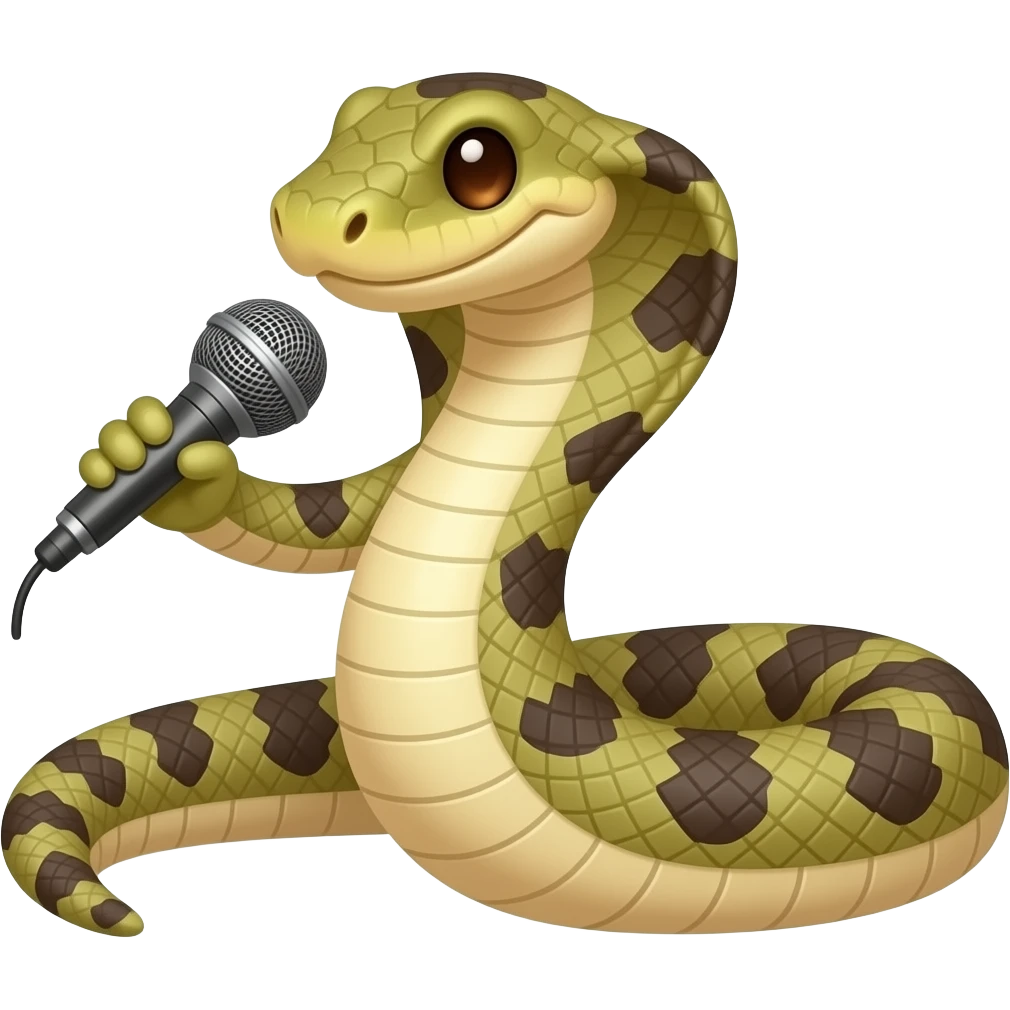 Snake rapping with a microphone emoji | AI Emoji Generator