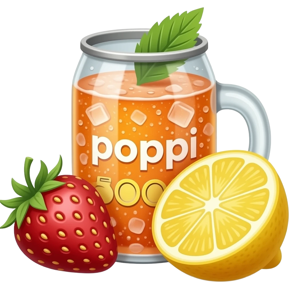 poppi probiotic soda strawberry lemon emoji