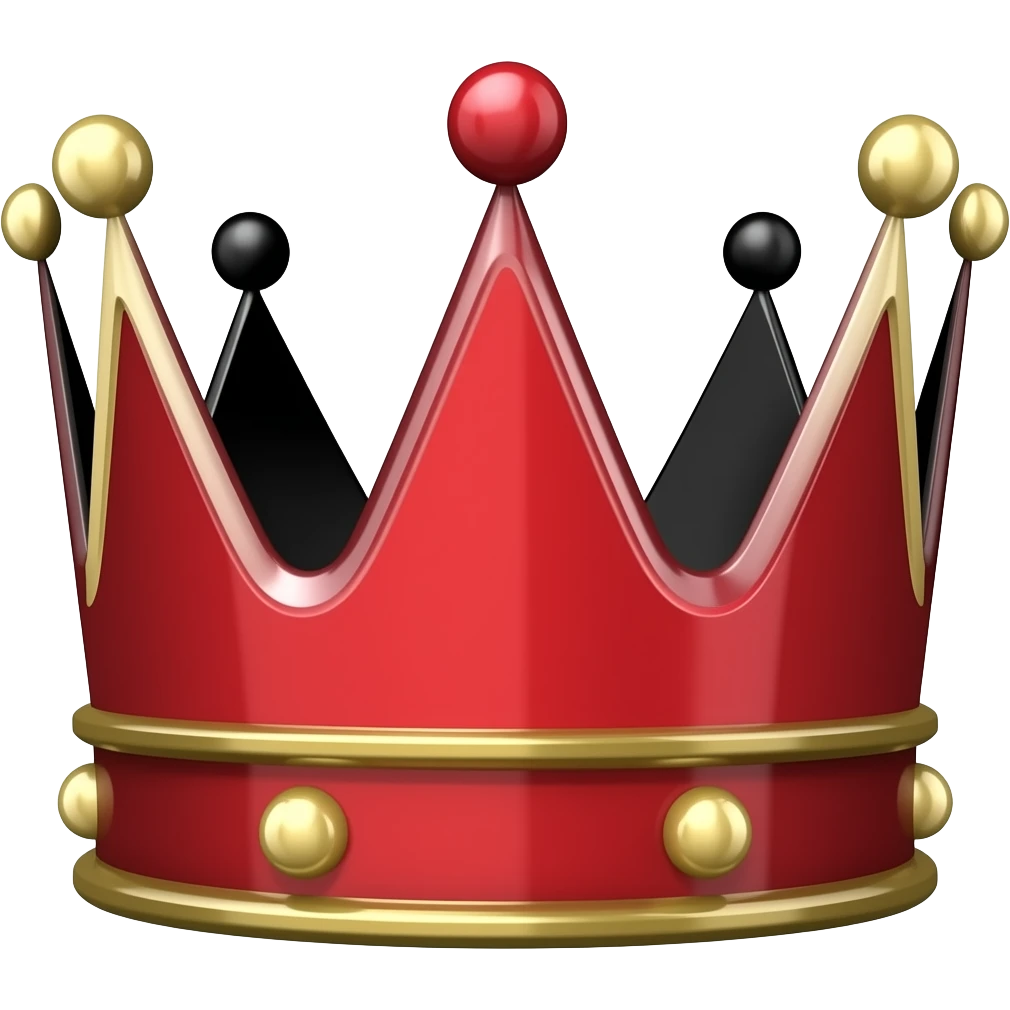 red and black crown emoji