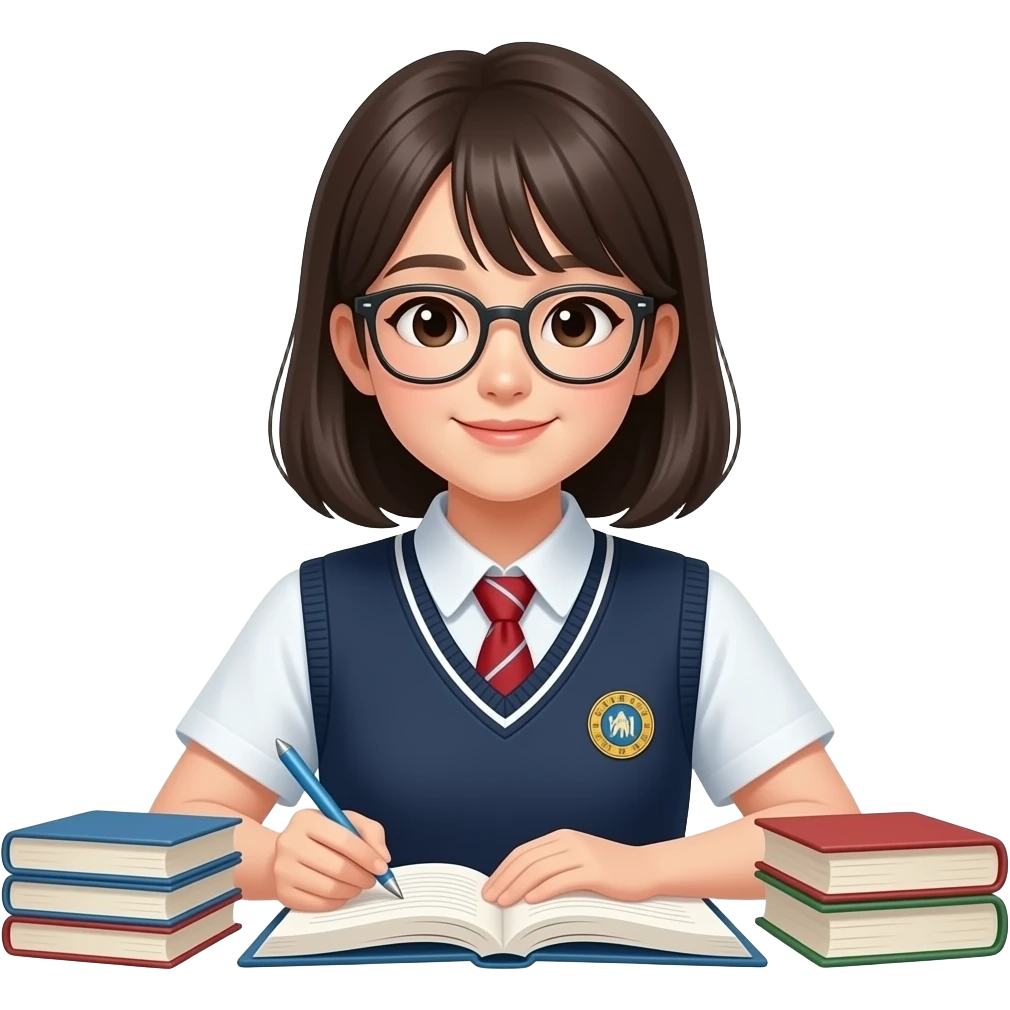 study hard korean students emoji
