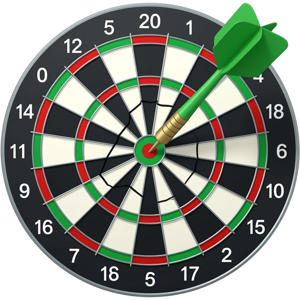 🎯 but with a broken dart emoji