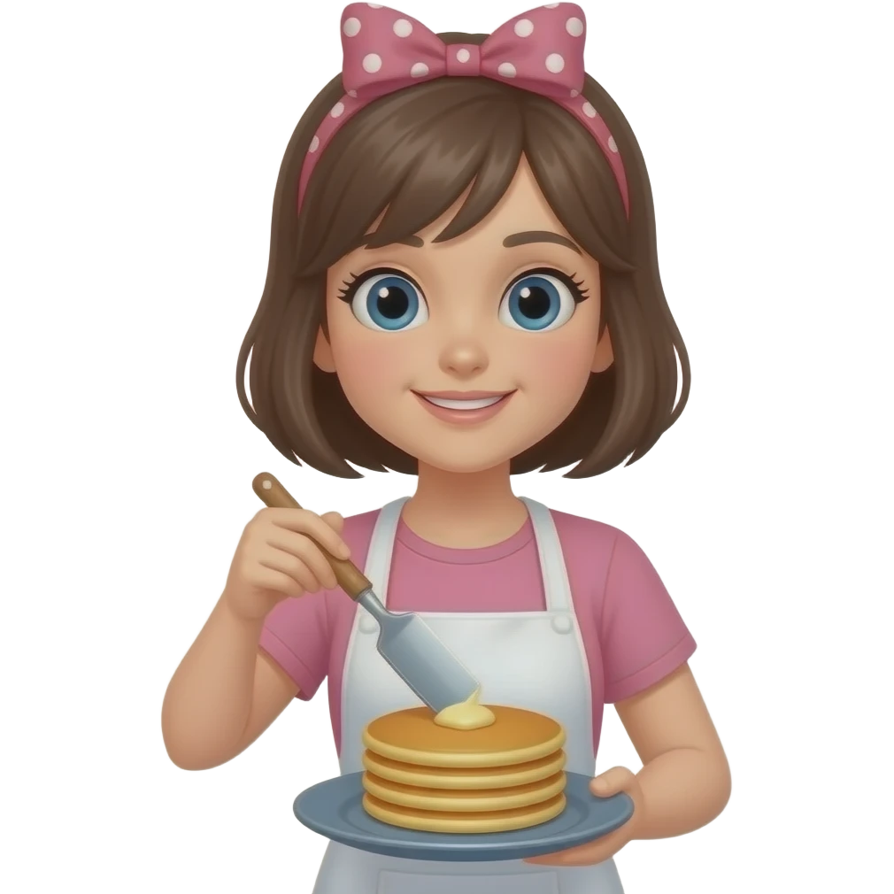 👩🏼 this emoji girl make pancakes standing emoji
