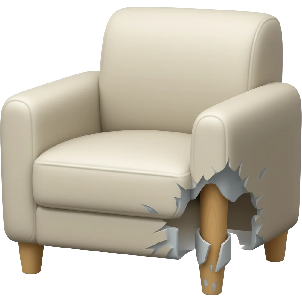 sofa con una pata dañada emoji