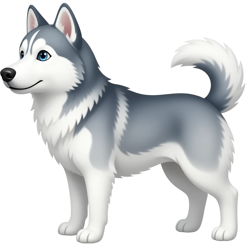 husky de color blanco emoji