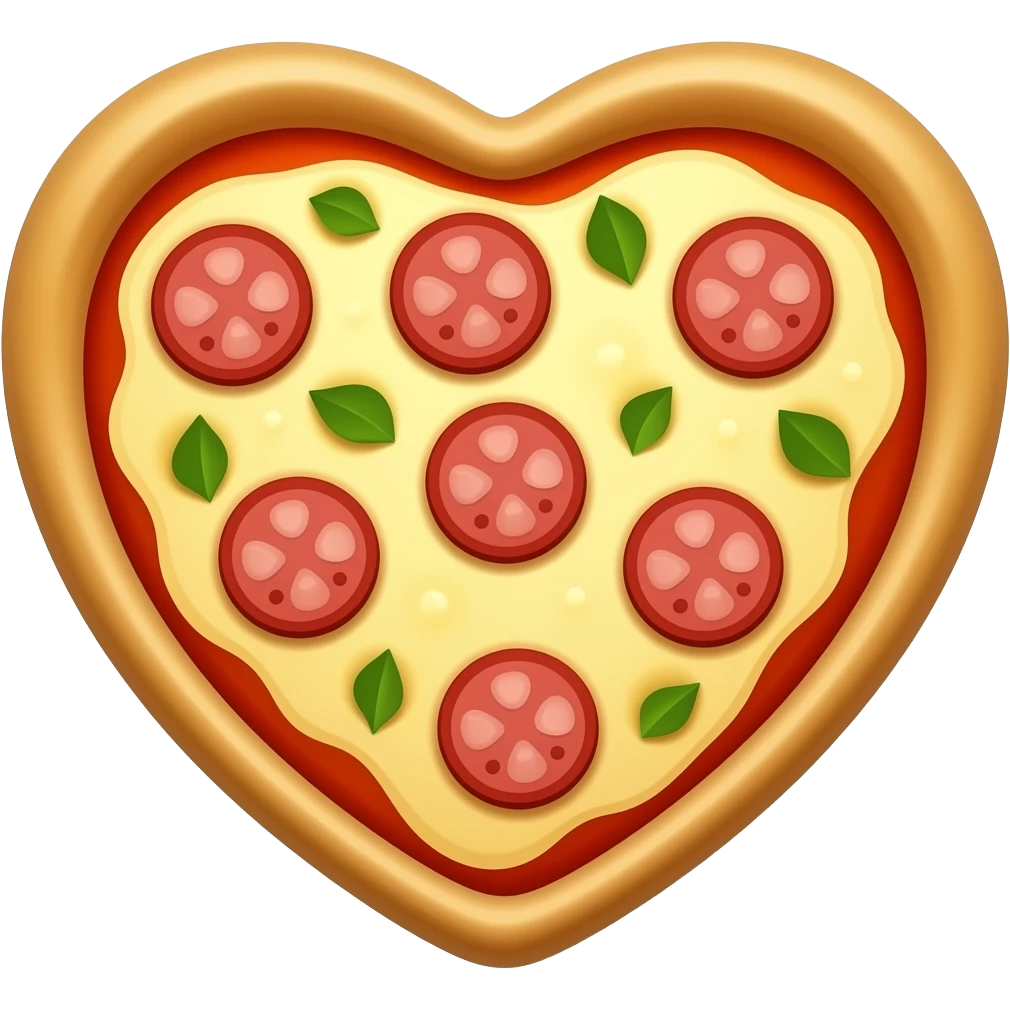 a heart shaped pizza emoji