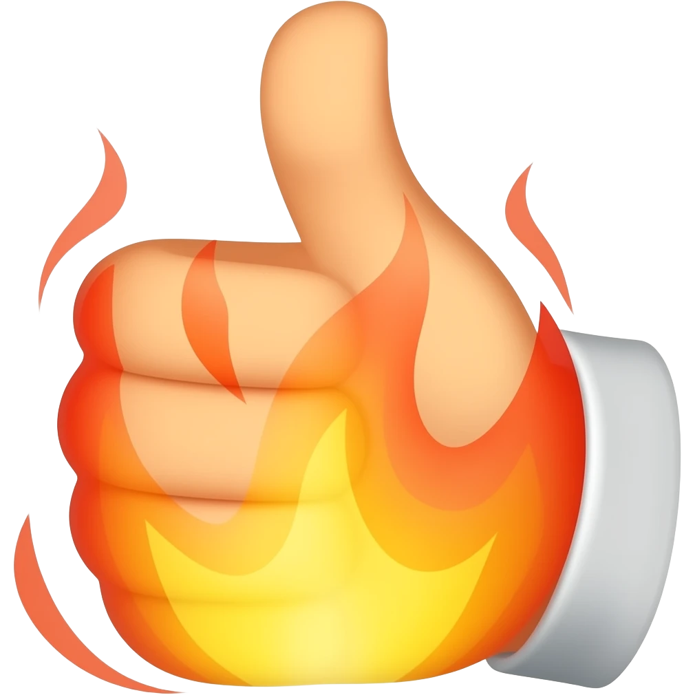 Fiery thumbs up emoji