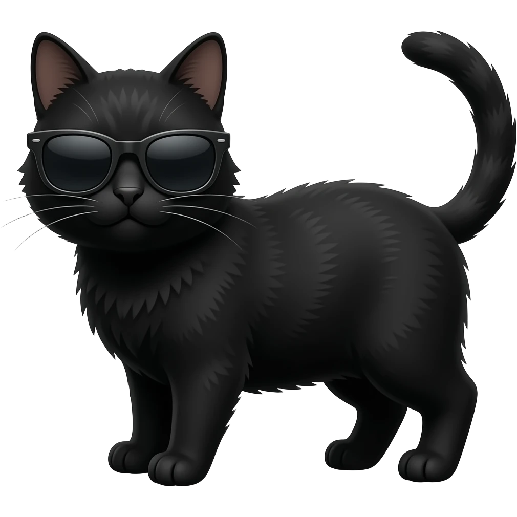 Black cat wearing sunglasses emoji
