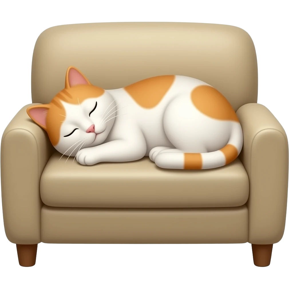 Спит кошка на диване emoji
