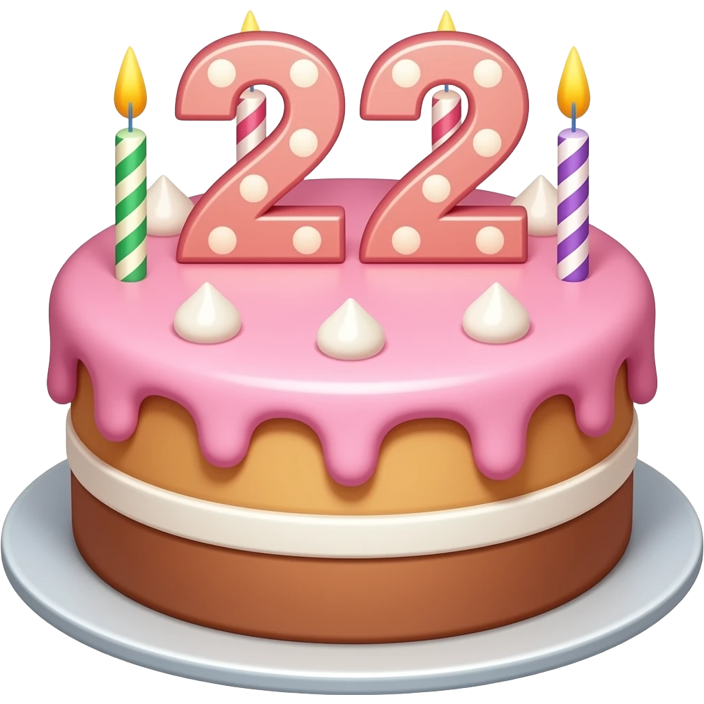 cake birthday pink 22 emoji