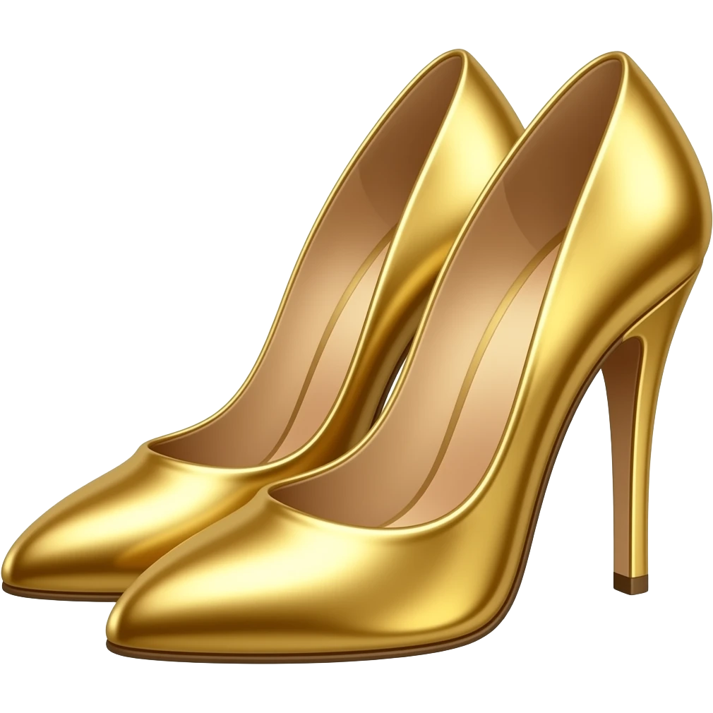 gold heels emoji