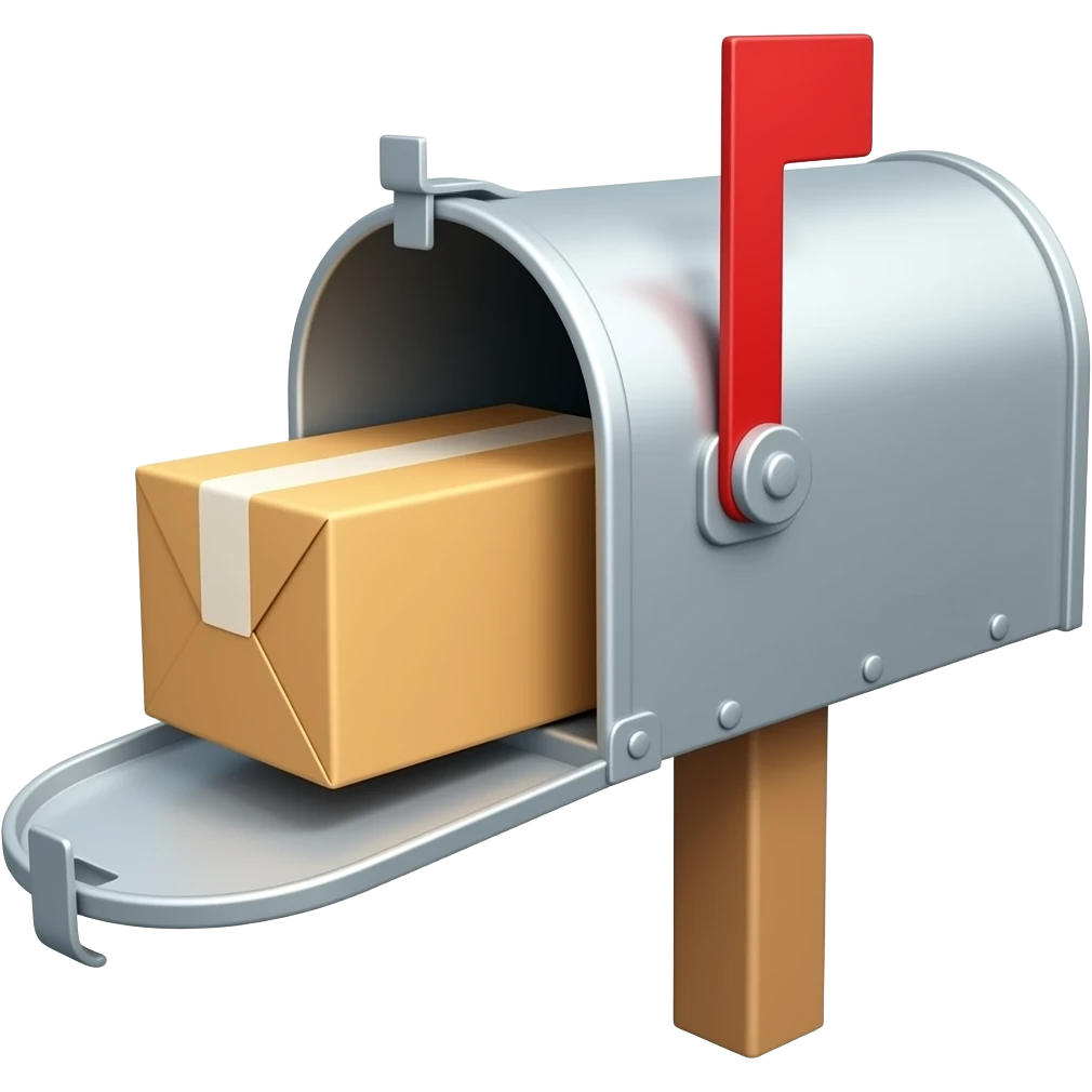 Mailbox with package inside emoji