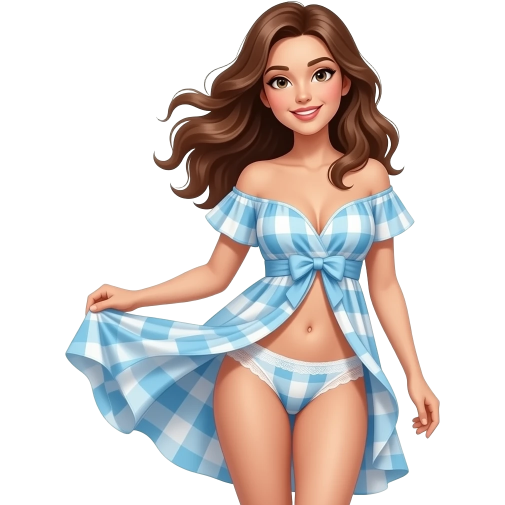 Windy Dress Panties And Belly Button By Wind Lifting Dress. emoji