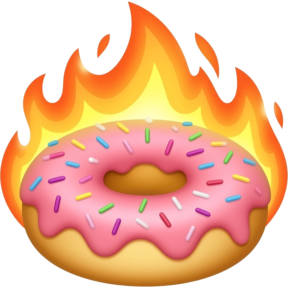 make a fire donut emoji