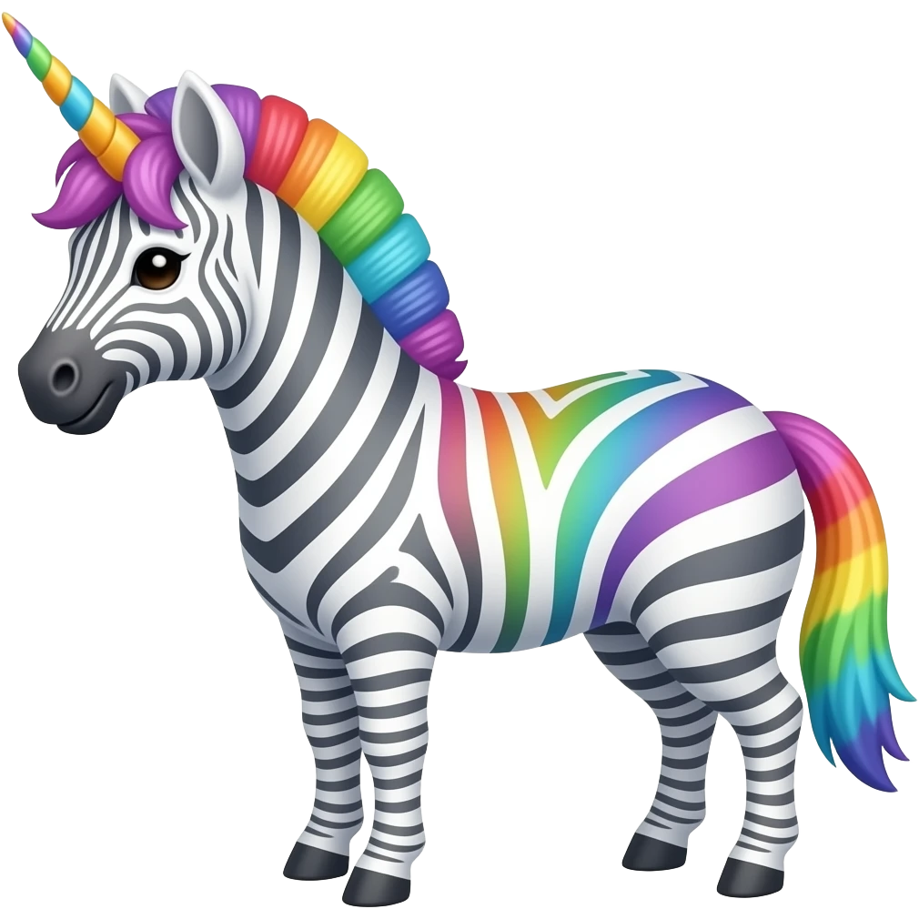 Rainbow zebra unicorn emoji