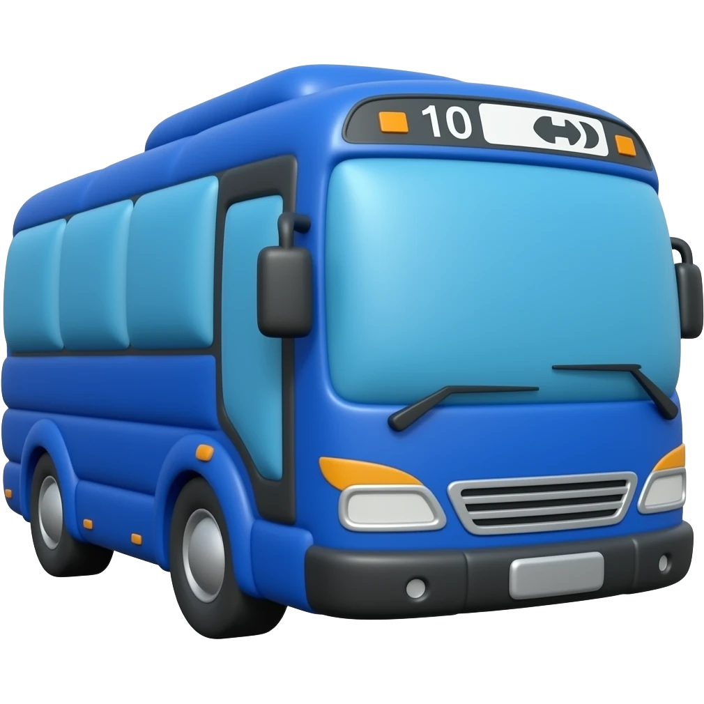 inflatable bus 3d color 003B73 emoji