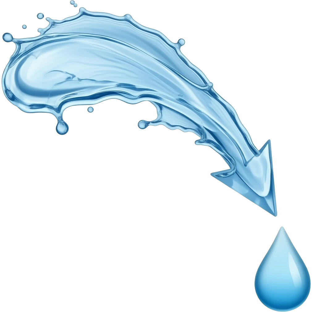 large three drops of splashing water (the source from the upper left corner bends and points downwards to the right) emoji
