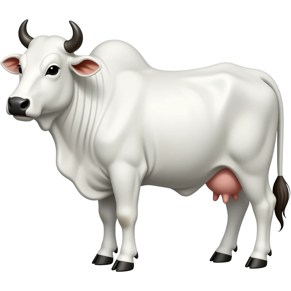 white zebu cow emoji
