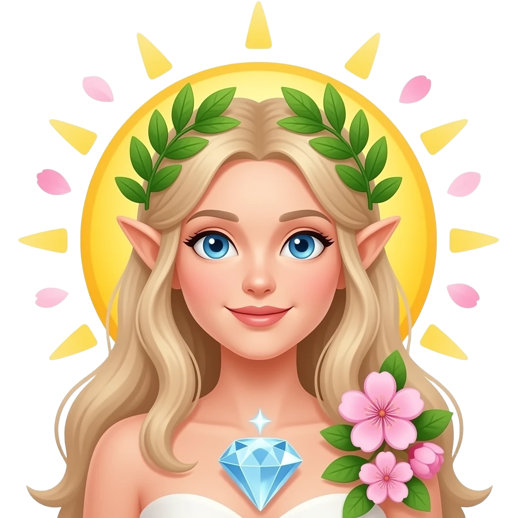 🧝🏻‍♀️🌞🌸💎🌿 emoji