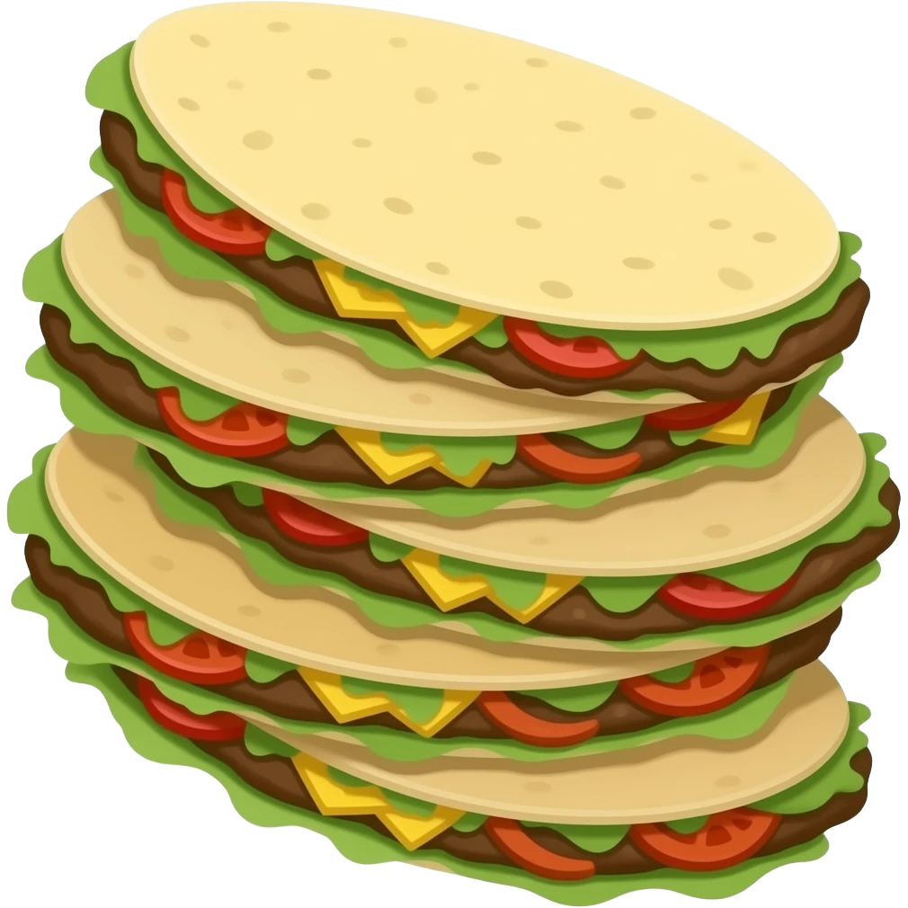 Make 6 tacos stacked on each other emoji