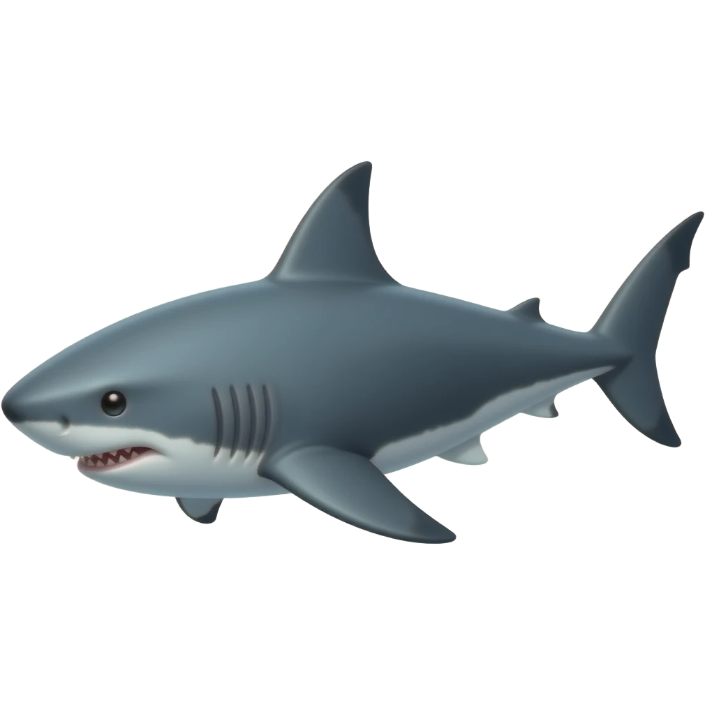 черная скалющаяся  акула emoji