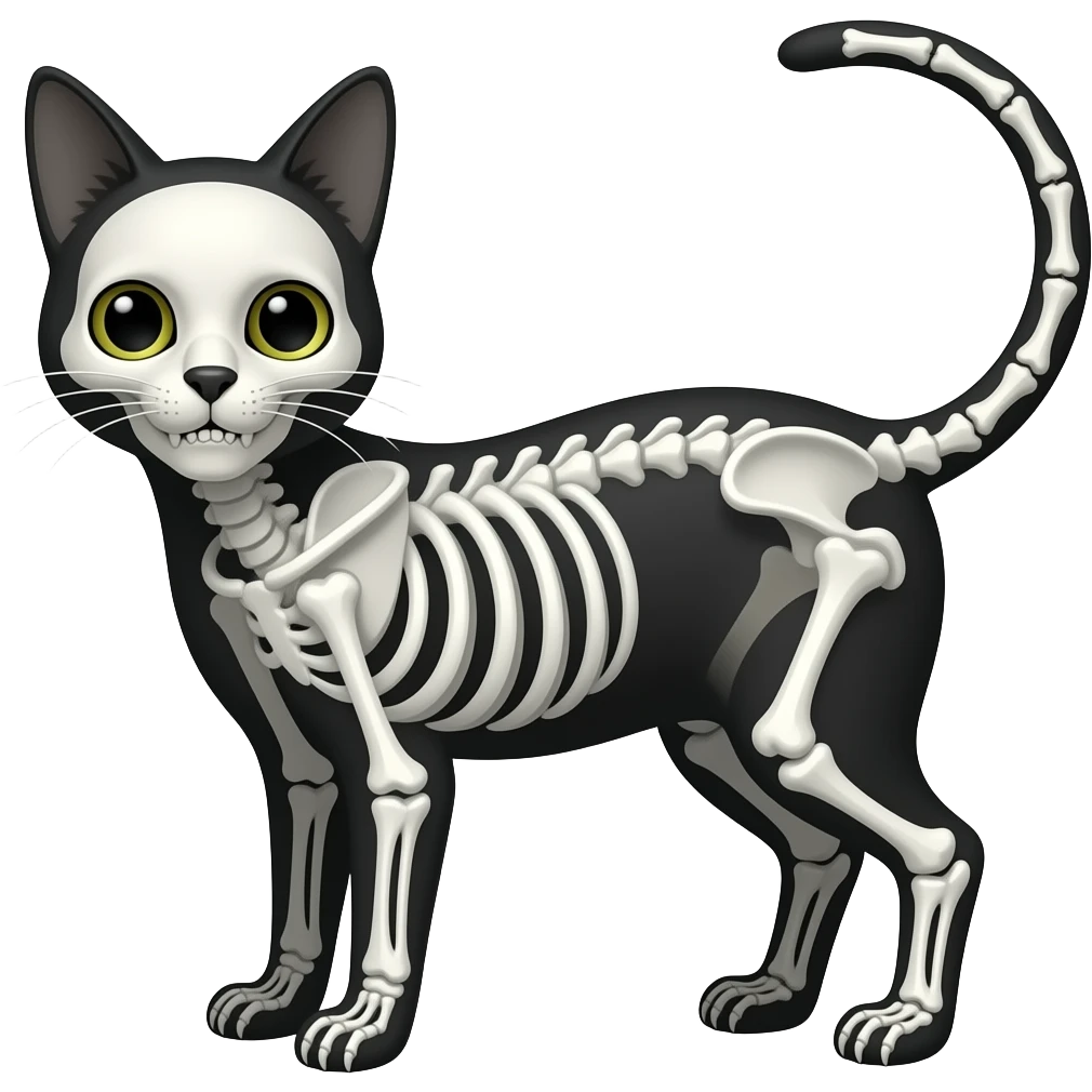 Skeleton Cat (full body) emoji