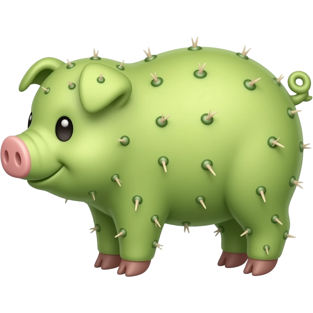 Cactus with pig emoji