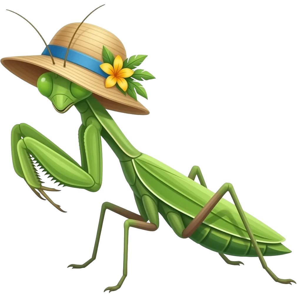 mantis religiosa xon sombrero tropical emoji