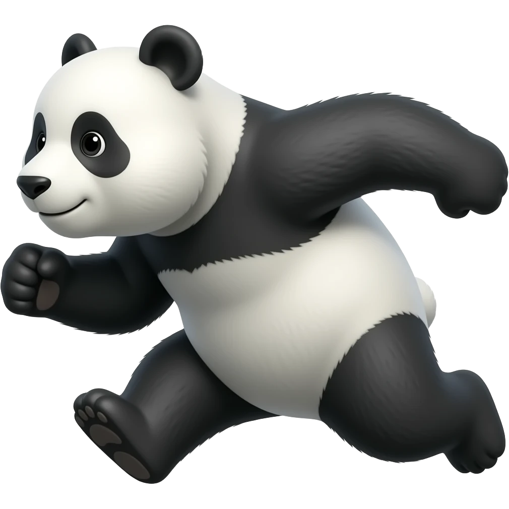 Panda run emoji