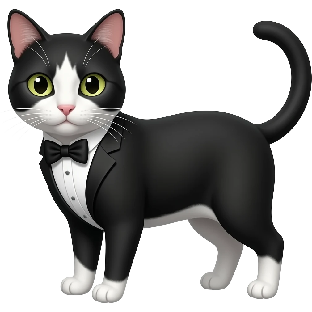 Tuxedo cat emoji