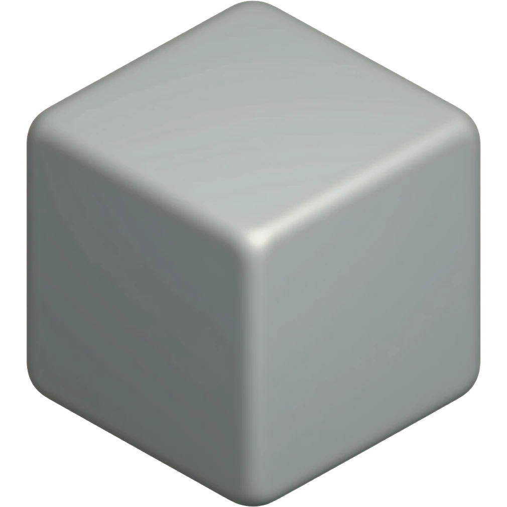 matte gray cube emoji