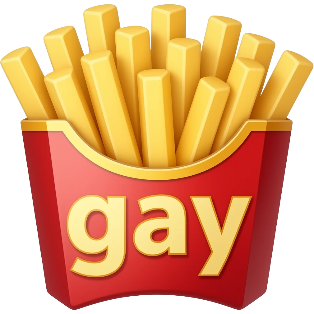 Fries that say gay ™️ emoji