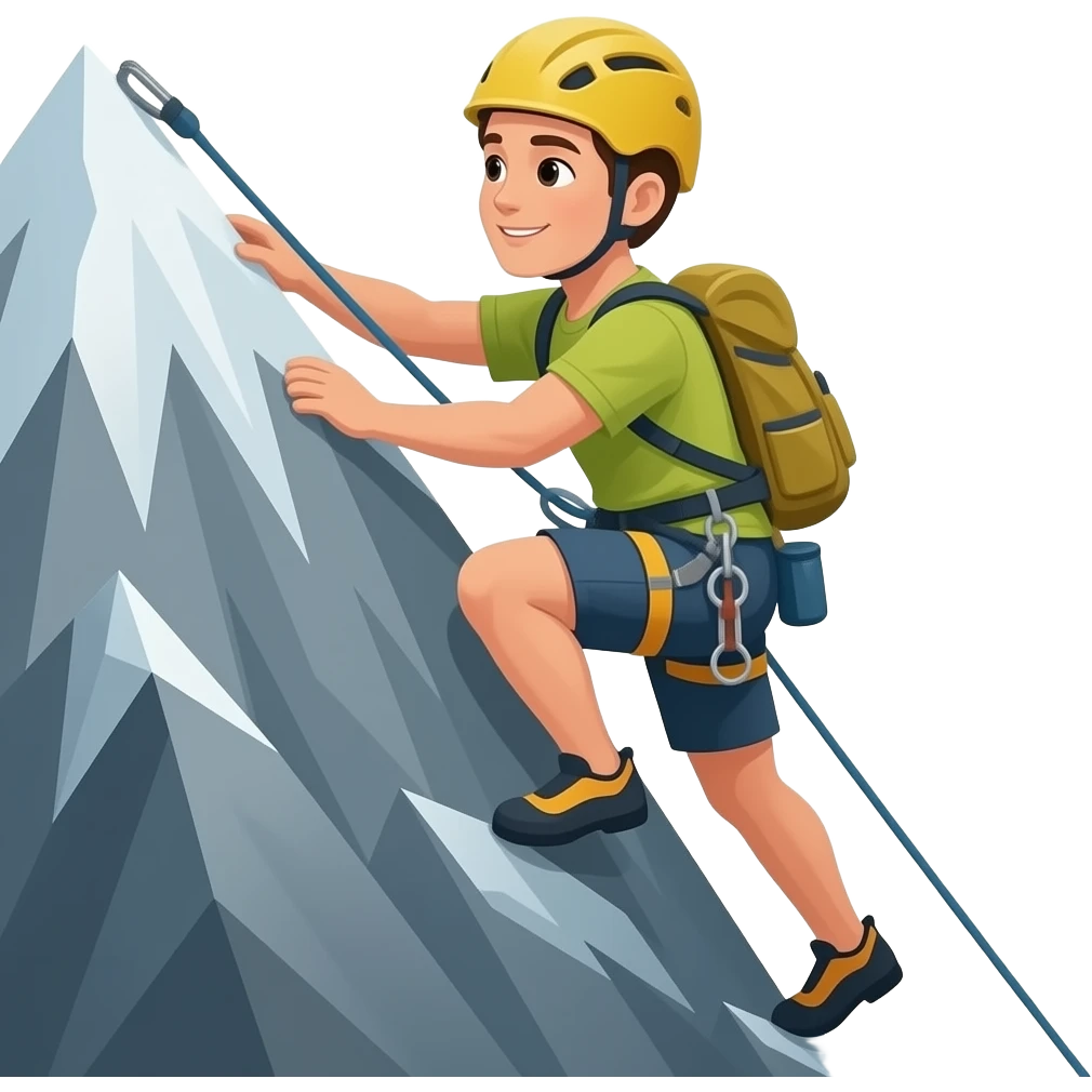 a climber climbing a mountain emoji