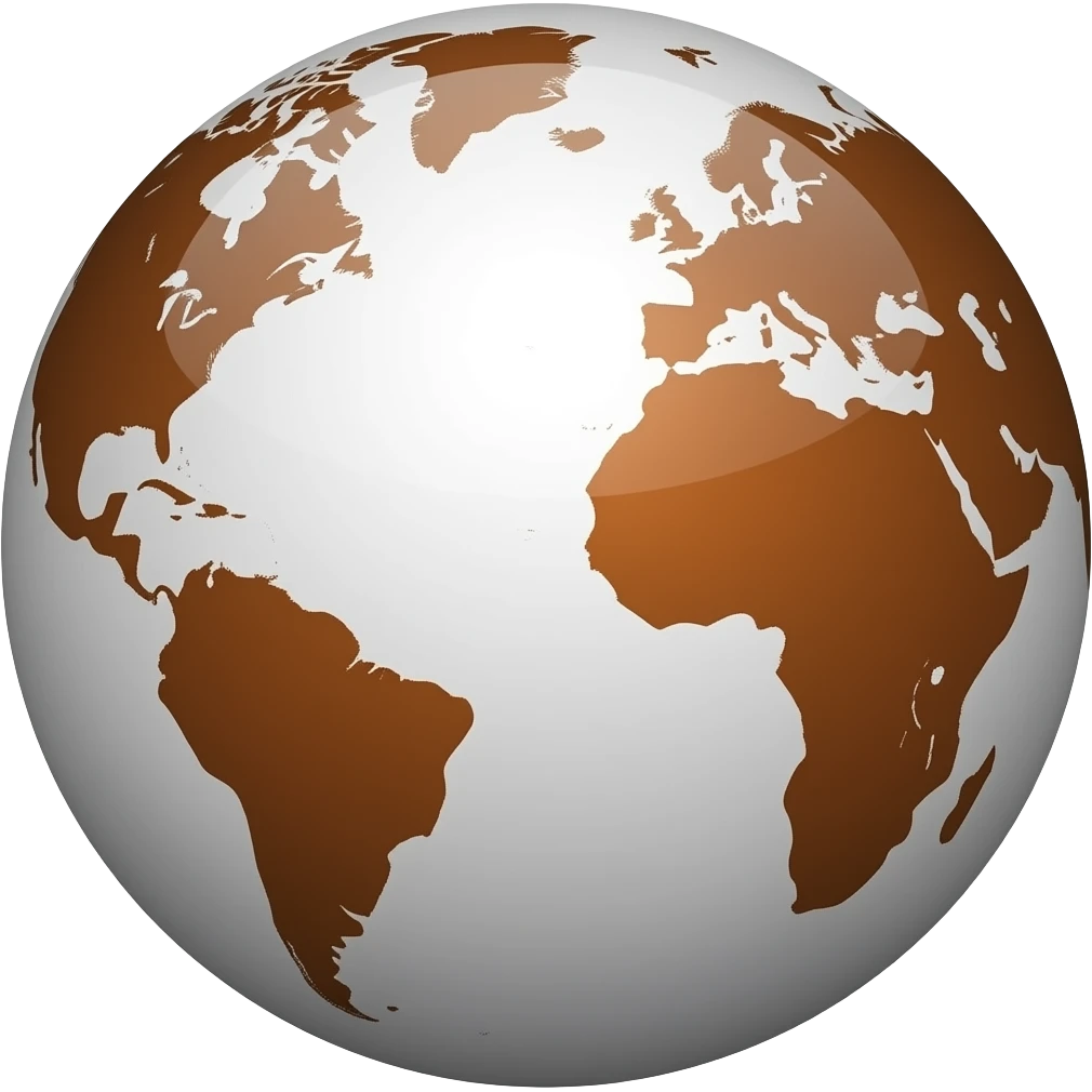shiny brown globe emoji