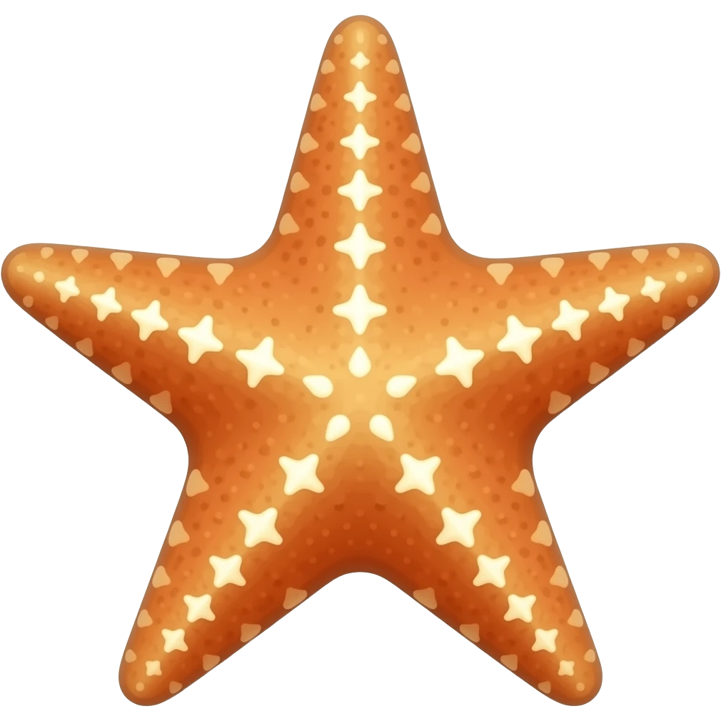 Create high-quality glossy emojis with a vibrant modern style.Make the emojis look premium, shiny, and eye-catching with bright highlights, smooth gradients, soft reflections, and glowing details.  starfish emoji emoji